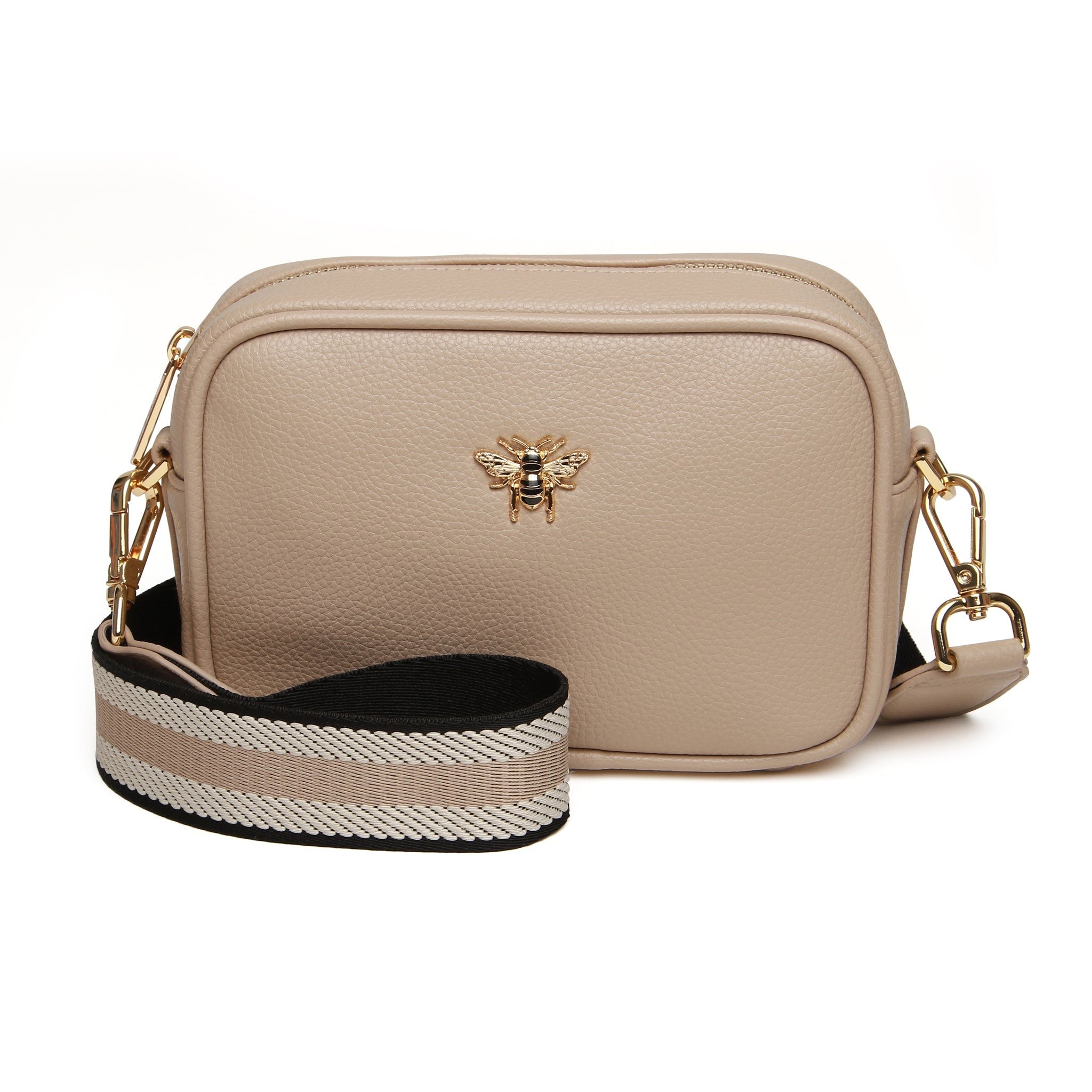 Alice Wheeler Soho Duel Compartment Camera Crossbody Bag - For Ladies With 2 Adjustable Straps & Bee Charm